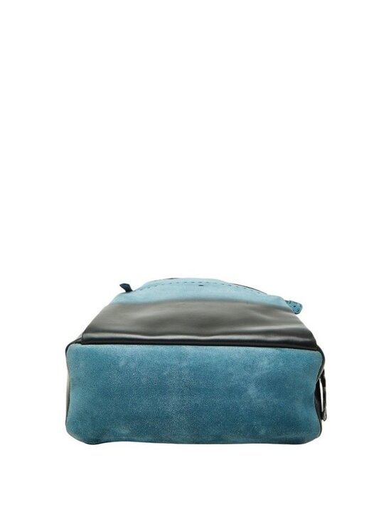 Fendi Selleria Croco Backpack Blue Black Suede Leather main image 4
